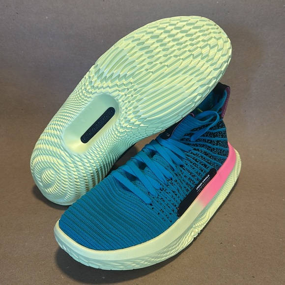 Under Armour Mens FUTR X ELITE Basketball Shoes Green Blue Pink Size 12.5 - Picture 7 of 8